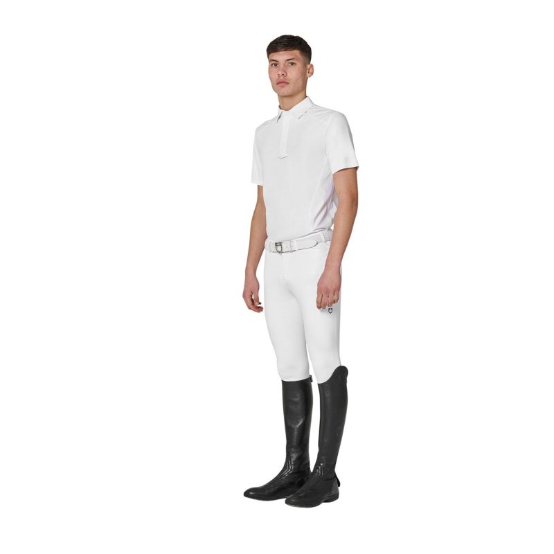 Equestro Pantalone slim fit uomo Ridertechnology 2.0 full grip - Bianco