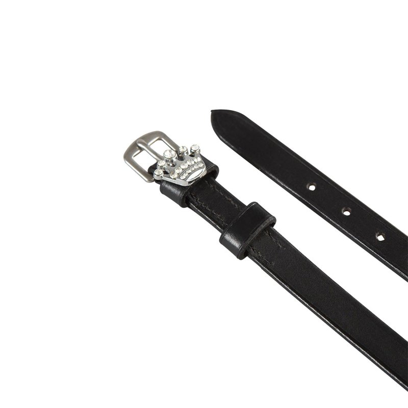 Equestro Lacciolini per speroni in pelle con decorazioni e strass - CORONA