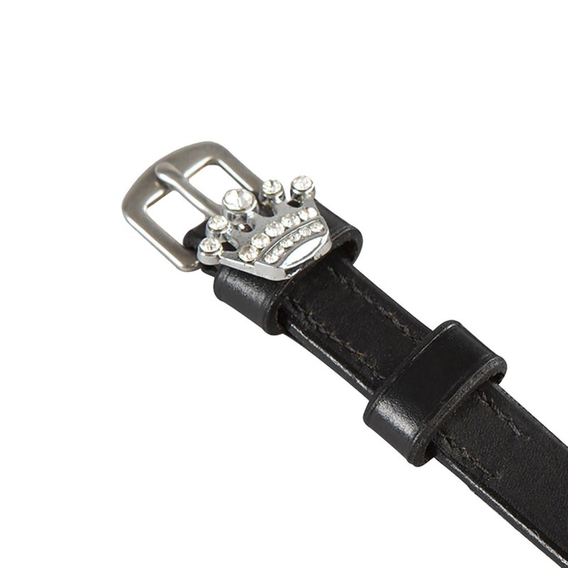 Equestro Lacciolini per speroni in pelle con decorazioni e strass - CORONA