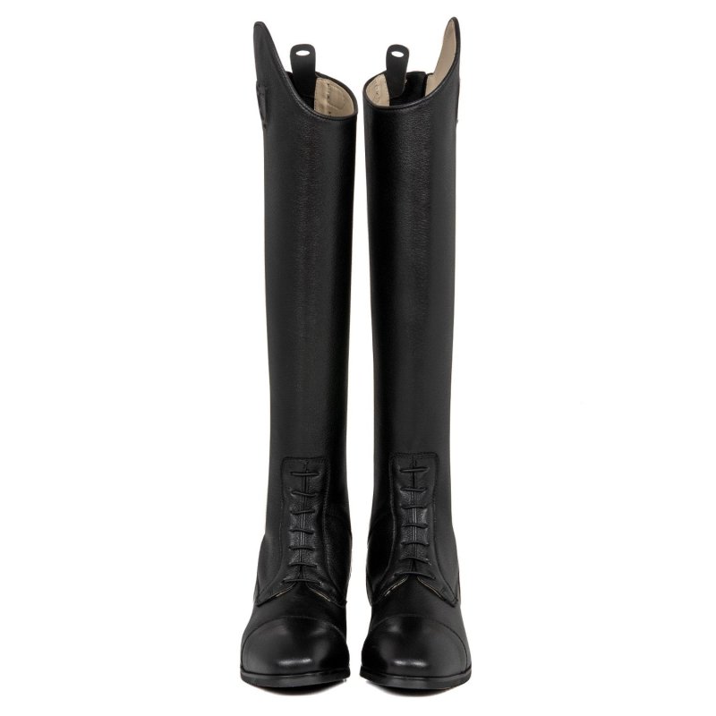 Equestro Stivali unisex in pelle di vitello con laccetti frontali