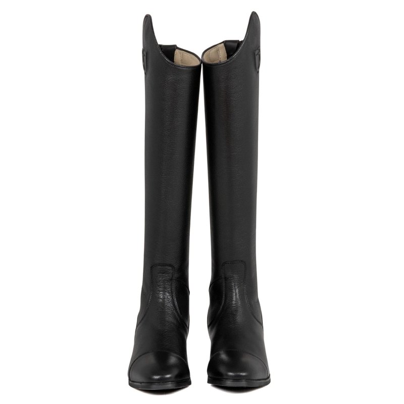 Equestro Stivali unisex in pelle di vitello zip posteriore