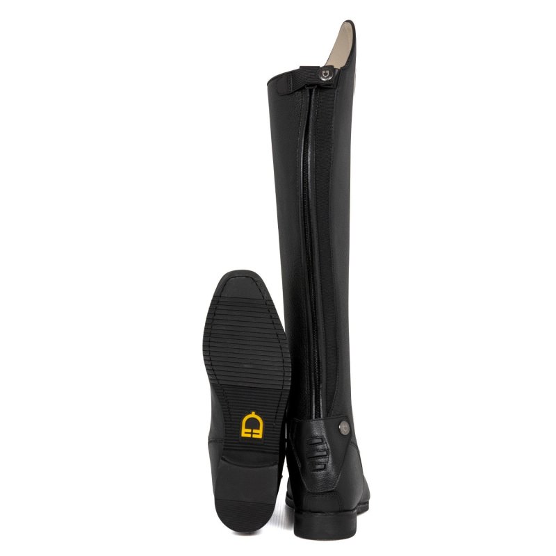 Equestro Stivali unisex in pelle di vitello zip posteriore