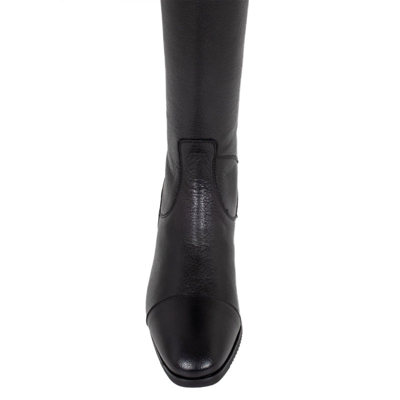 Equestro Stivali unisex in pelle di vitello zip posteriore