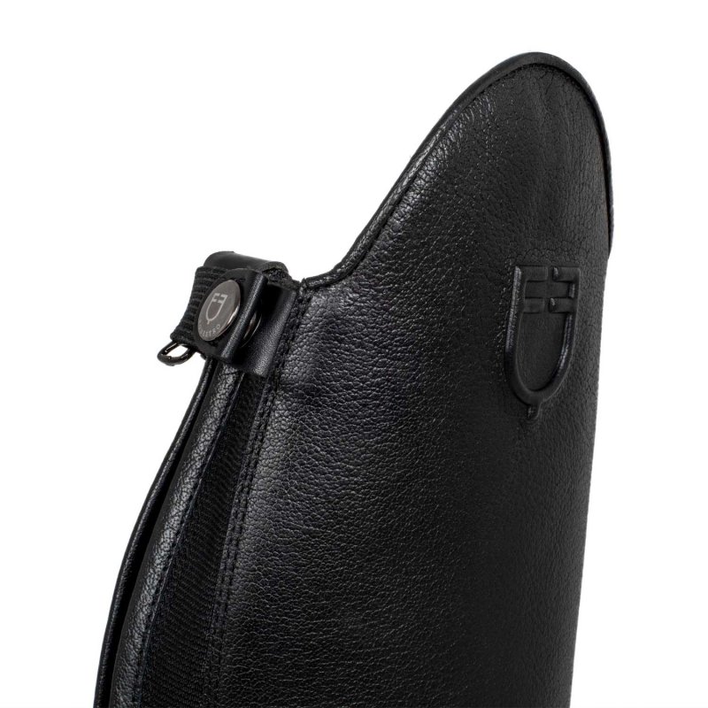 Equestro Stivali unisex in pelle di vitello zip posteriore