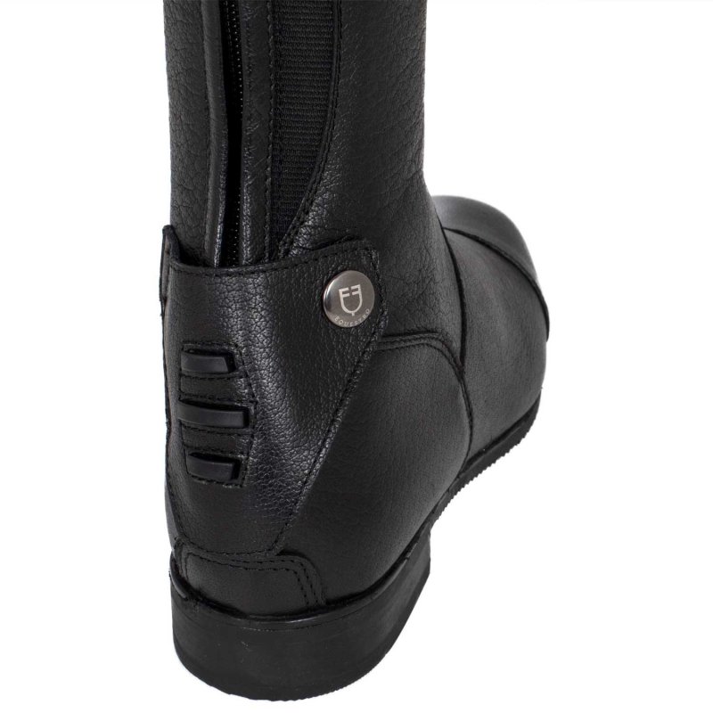 Equestro Stivali unisex in pelle di vitello zip posteriore