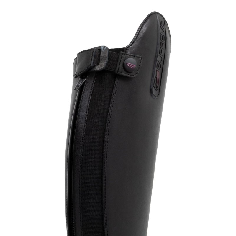 Supreme Stivali unisex con lacci polpaccio largo - Nero