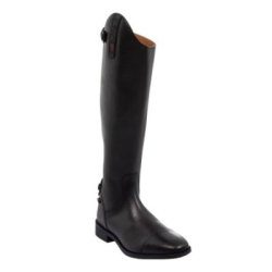 Supreme Stivali unisex polpaccio largo in morbida pelle con zip posteriore - Nero