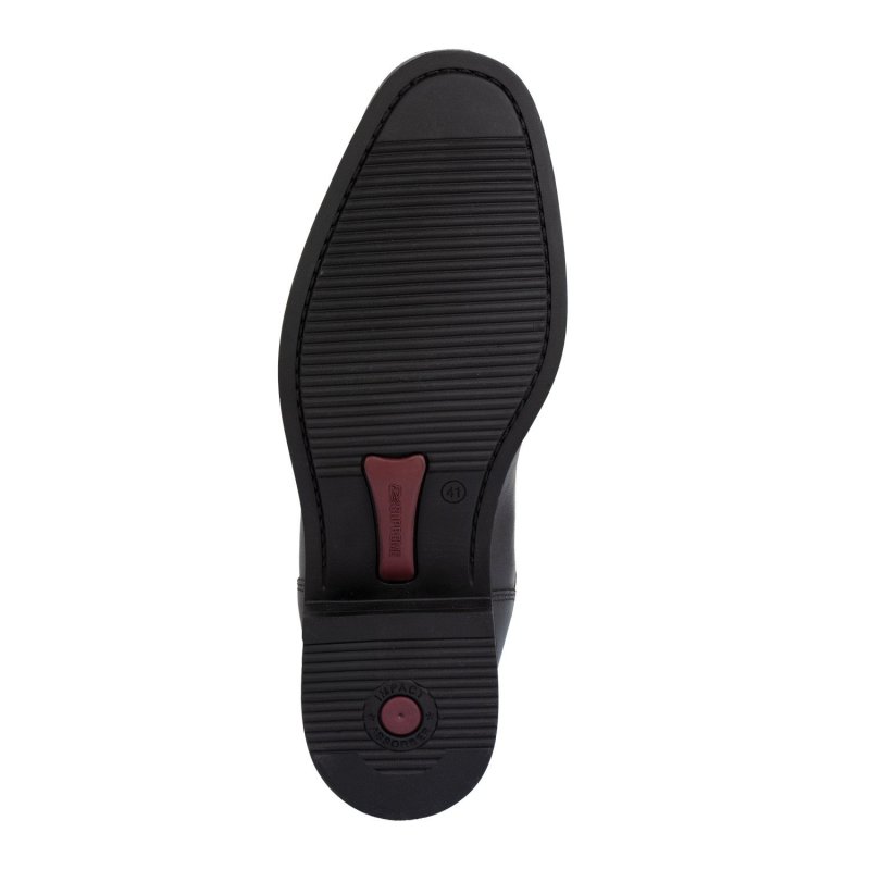 Supreme Stivali unisex polpaccio largo in morbida pelle con zip posteriore - Nero