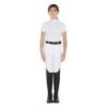 Equestro Polo bambina da concorso slim fit con zip - Bianco