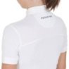 Equestro Polo bambina da concorso slim fit tessuto traforato - Bianco