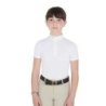 Equestro Polo bambina da concorso slim fit traspirante - Bianco
