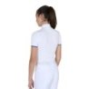 Equestro Polo bambina da concorso slim fit traspirante - Bianco
