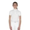 Equestro Polo bambina da concorso slim fit traspirante - Bianco