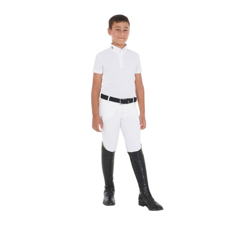 Equestro Polo bambino Arsen da concorso a quattro bottoni - Bianco