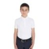 Equestro Polo bambino da concorso slim fit quattro bottoni - Bianco