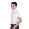 Equestro Polo bambino da concorso slim fit quattro bottoni - Bianco