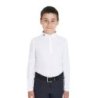 Equestro Polo bambino da concorso slim fit tre bottoni - Bianco