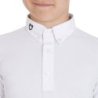 Equestro Polo bambino da concorso slim fit tre bottoni - Bianco