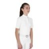 Equestro Polo concorso bambina slim fit con bottoni - Bianco