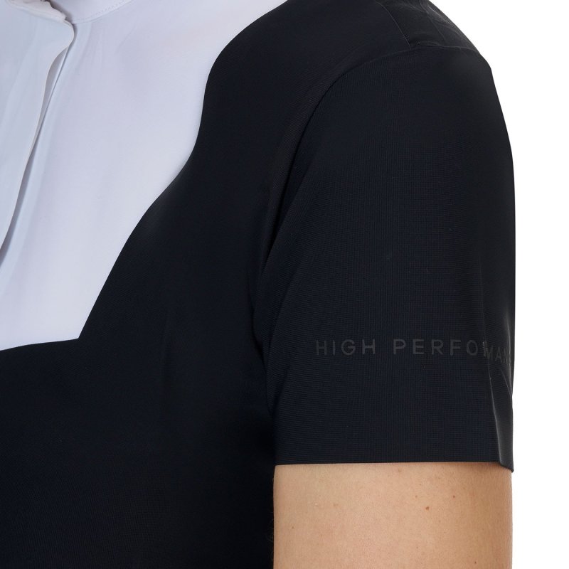 Equestro Polo concorso donna Ridertechnology 2.0 manica corta - Nero