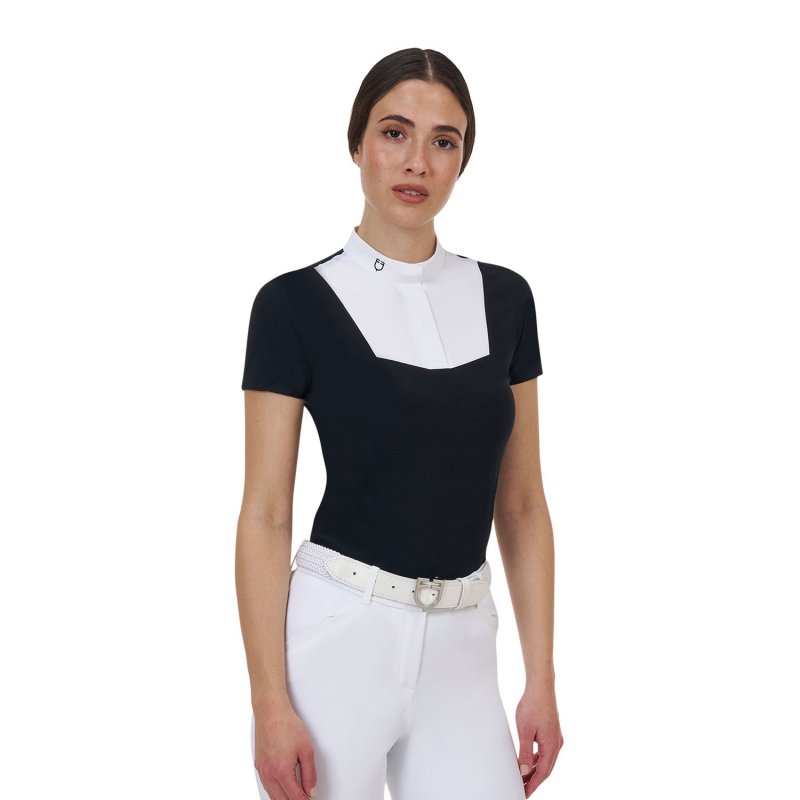 Equestro Polo concorso donna Ridertechnology 2.0 manica corta - Nero