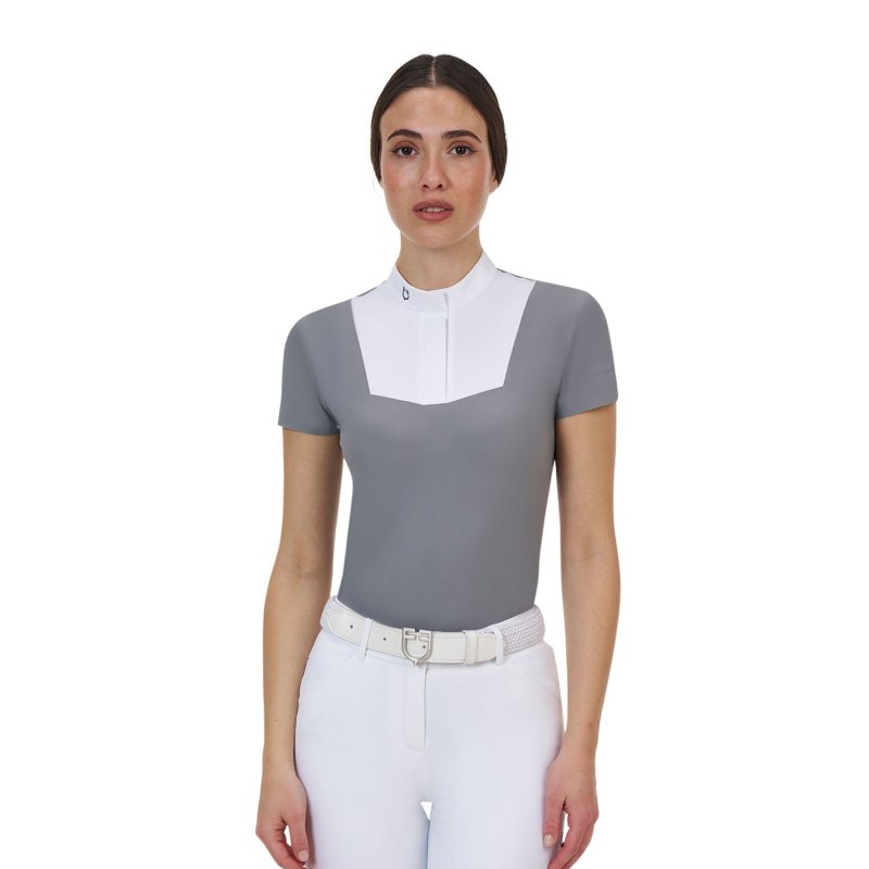 Equestro Polo concorso donna Ridertechnology 2.0 manica corta - Bianco