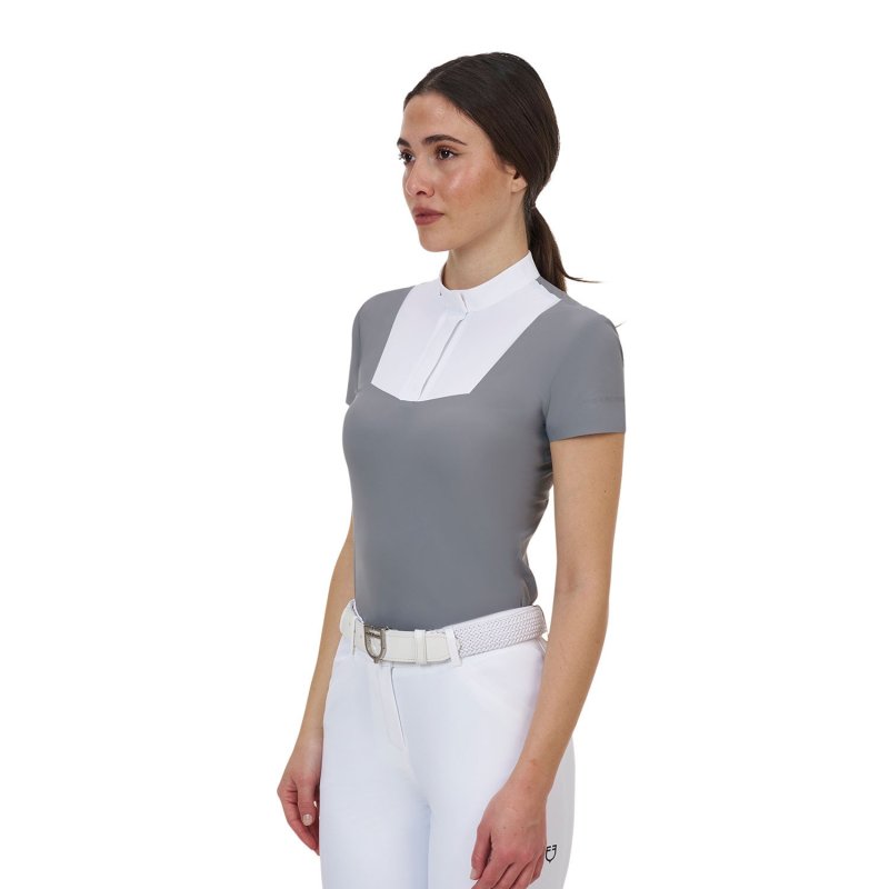 Equestro Polo concorso donna Ridertechnology 2.0 manica corta - Bianco