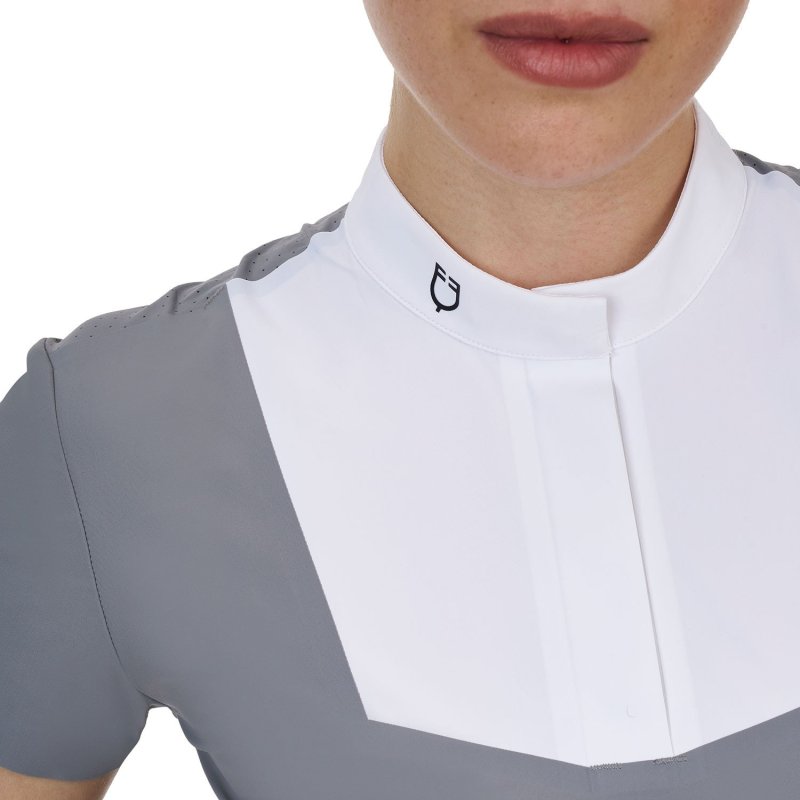 Equestro Polo concorso donna Ridertechnology 2.0 manica corta - Bianco