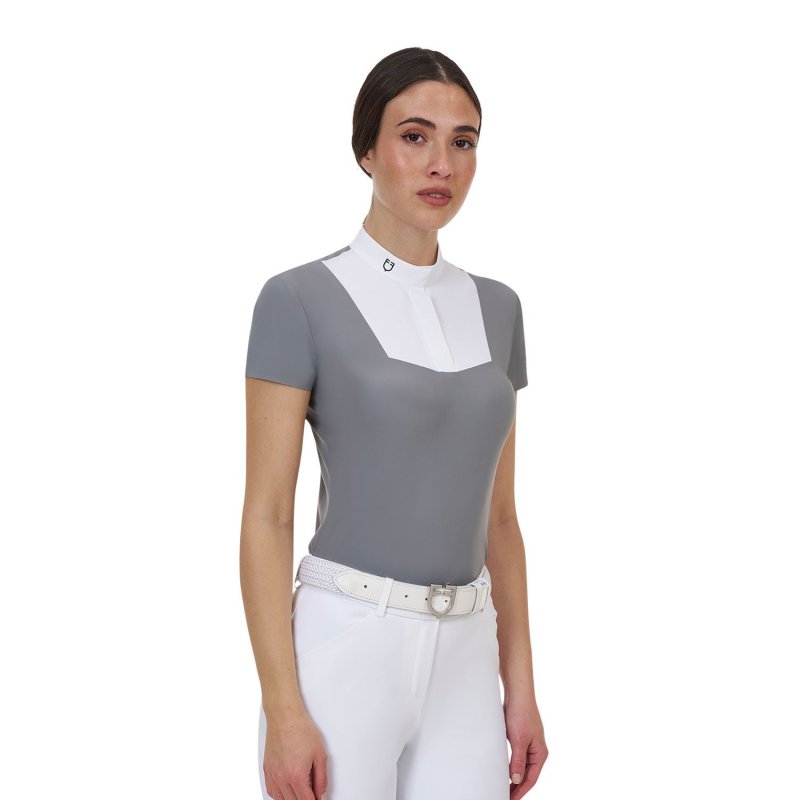 Equestro Polo concorso donna Ridertechnology 2.0 manica corta - Bianco