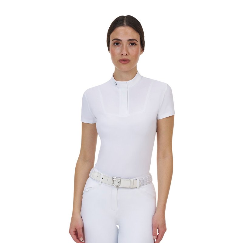 Equestro Polo concorso donna Ridertechnology 2.0 manica corta - Bianco