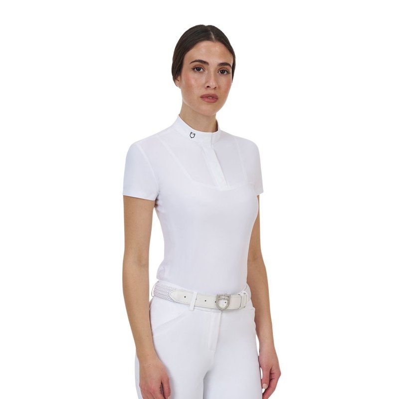 Equestro Polo concorso donna Ridertechnology 2.0 manica corta - Bianco