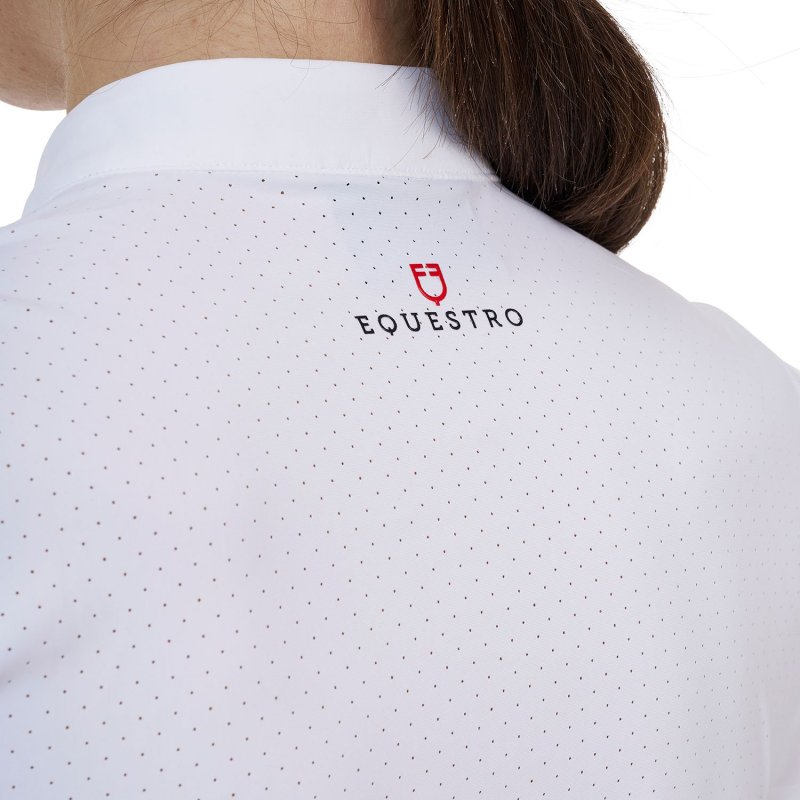 Equestro Polo concorso donna Ridertechnology 2.0 manica corta - Bianco