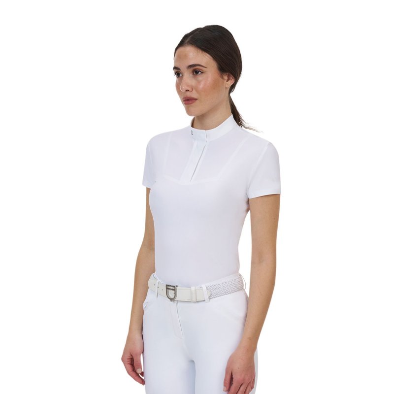 Equestro Polo concorso donna Ridertechnology 2.0 manica corta - Bianco