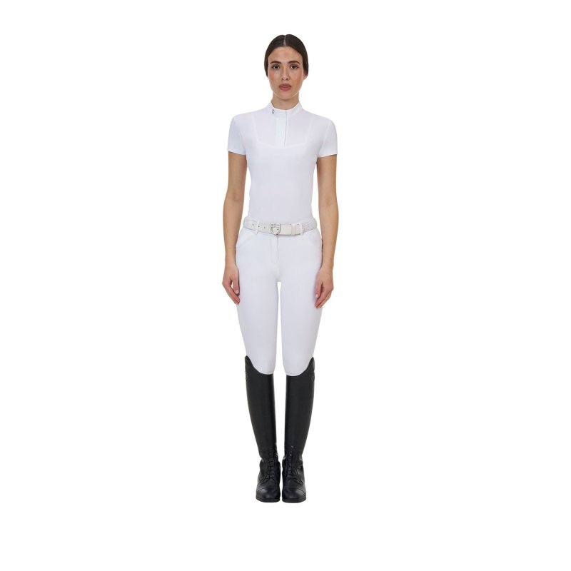 Equestro Polo concorso donna Ridertechnology 2.0 manica corta - Bianco