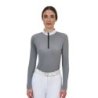 Equestro Polo concorso donna Ridertechnology 2.0 manica lunga e zip - MOCKINGBIRD (18-4015)