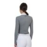 Equestro Polo concorso donna Ridertechnology 2.0 manica lunga e zip - MOCKINGBIRD (18-4015)