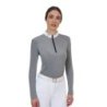 Equestro Polo concorso donna Ridertechnology 2.0 manica lunga e zip - MOCKINGBIRD (18-4015)