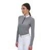 Equestro Polo concorso donna Ridertechnology 2.0 manica lunga e zip - MOCKINGBIRD (18-4015)