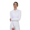 Equestro Polo concorso donna Ridertechnology 2.0 manica lunga e zip - Bianco