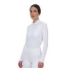 Equestro Polo concorso donna Ridertechnology 2.0 manica lunga e zip - Bianco