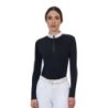 Equestro Polo concorso donna Ridertechnology 2.0 manica lunga e zip - Nero
