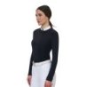 Equestro Polo concorso donna Ridertechnology 2.0 manica lunga e zip - Nero