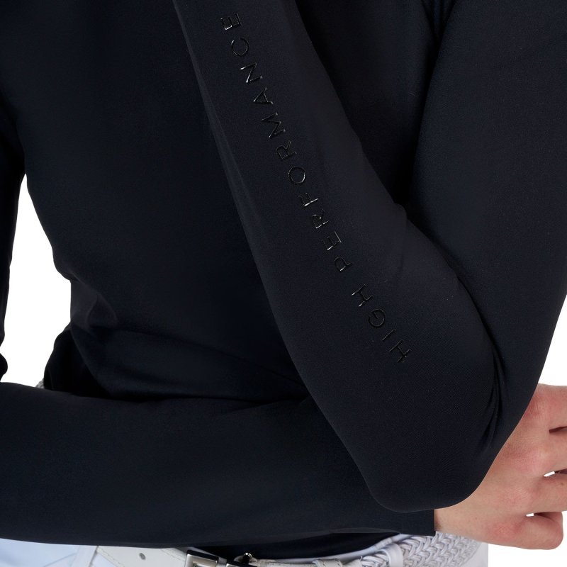 Equestro Polo concorso donna Ridertechnology 2.0 manica lunga e zip - Nero