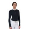 Equestro Polo concorso donna Ridertechnology 2.0 manica lunga e zip - Nero