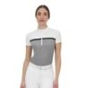 Equestro Polo concorso donna Ridertechnology 2.0 tessuto traforato - Bianco
