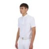 Equestro Polo concorso uomo Ridertechnology 2.0 manica corta bottoni - Bianco