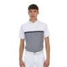 Equestro Polo concorso uomo Ridertechnology 2.0 manica corta e zip - Bianco