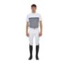 Equestro Polo concorso uomo Ridertechnology 2.0 manica corta e zip - Bianco