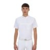 Equestro Polo concorso uomo Ridertechnology 2.0 manica corta e zip - Bianco