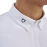 Equestro Polo concorso uomo Ridertechnology 2.0 manica corta e zip - Bianco